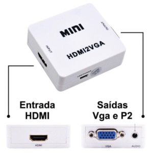 CONVERSOR HDMI PARA VGA COM SAIDA DE ÁUDIO