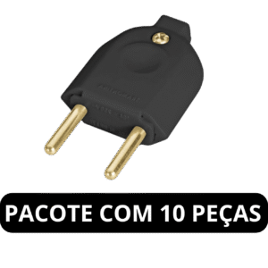 PLUG LUZ MACHO 2 P PRETO 10A