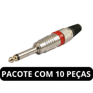 PLUG P10 MONO PROFISSIONAL VERMELHO