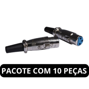 PLUG CANON FÊMEA CROMADO COM PRESA CABO