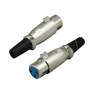 PLUG CANON FEMEA CROMADO C/ PRENSA CABO PCT 10PÇS