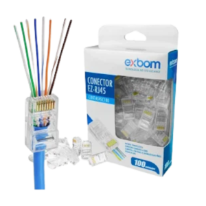 CONECTOR RJ45 EX VAZADO-PCT C/100PÇS