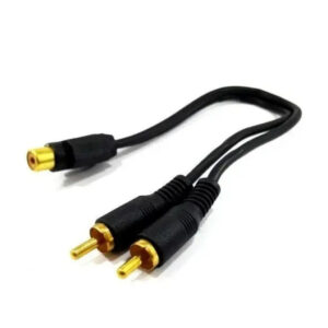 2 Cabo Y Rca Mxt 2 Macho 1 Fêmea Dourado 20cm Preto Pvc