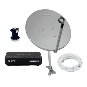 KIT RECEPTOR SATMAX 6 + ANTENA 60CM + LNBF SIMPLES + CABO 20M + CONECTOR